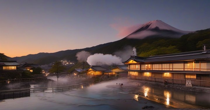 Volcanic steam vents above a Hokkaido hot spring town