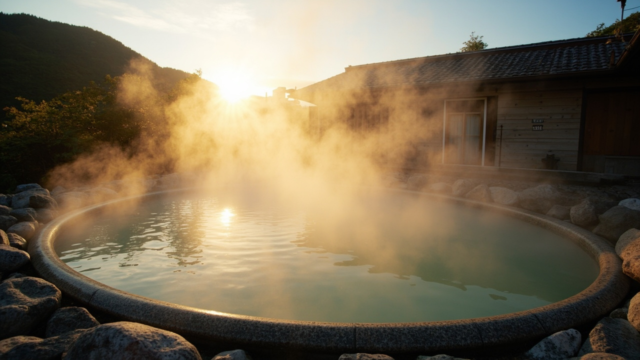 Private ryokan outdoor onsen bath Japan
