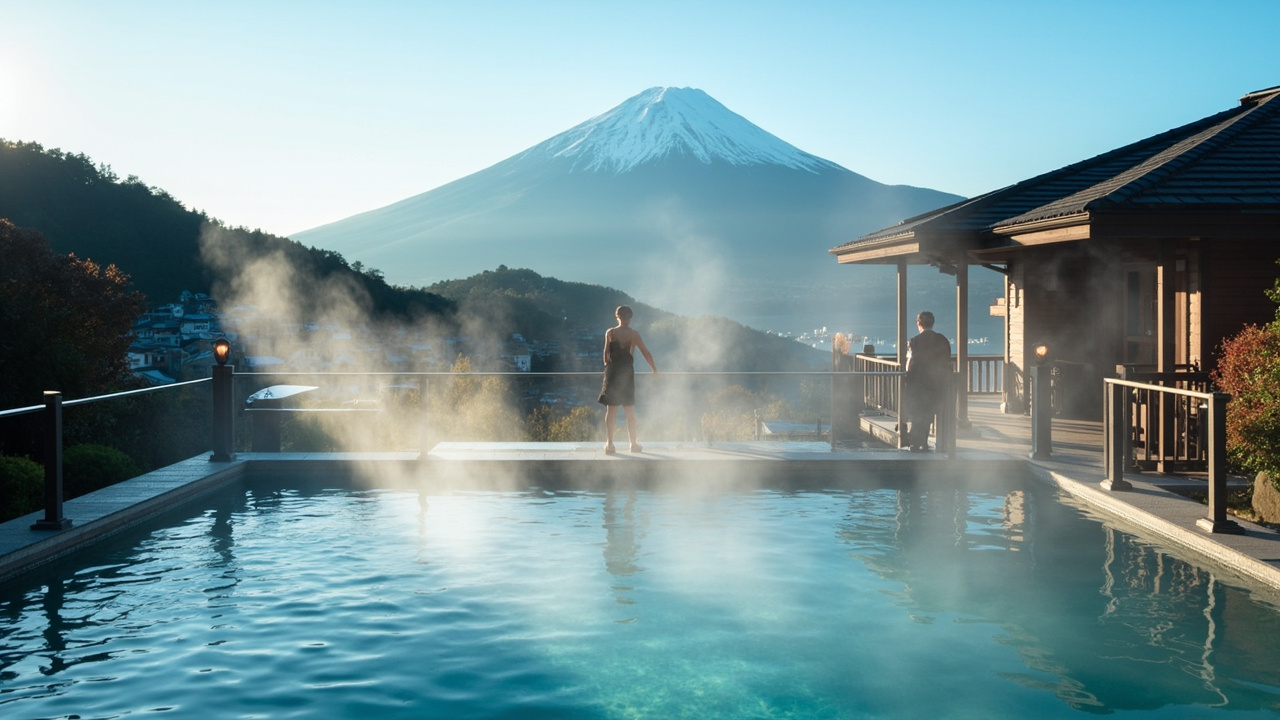 Hakone private rotemburo Mount Fuji view