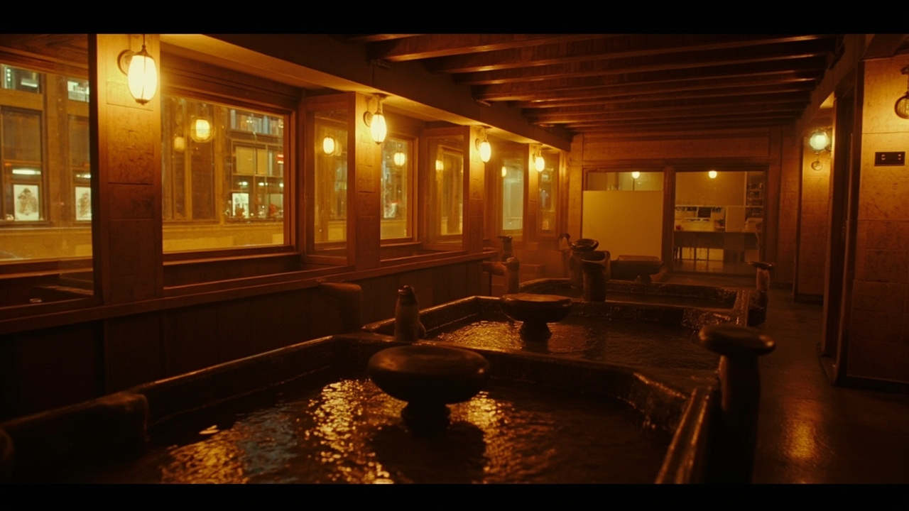 Tokyo onsen hot spring bathhouse, urban Japan